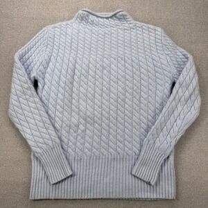 Haven Well Within Cashmere Roll Neck Cable Knit Sweater Womens Small Light Blue